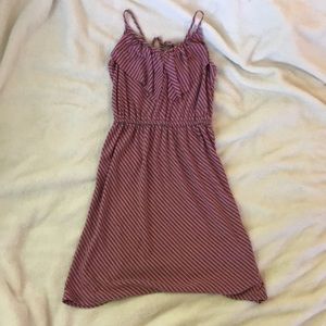 Grey and Pink Striped Dress